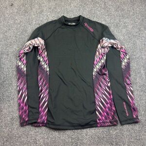 RIPCURL Women’s Black/Purple Long Sleeve 50+ UPF Rashguard Swim Shirt size Large